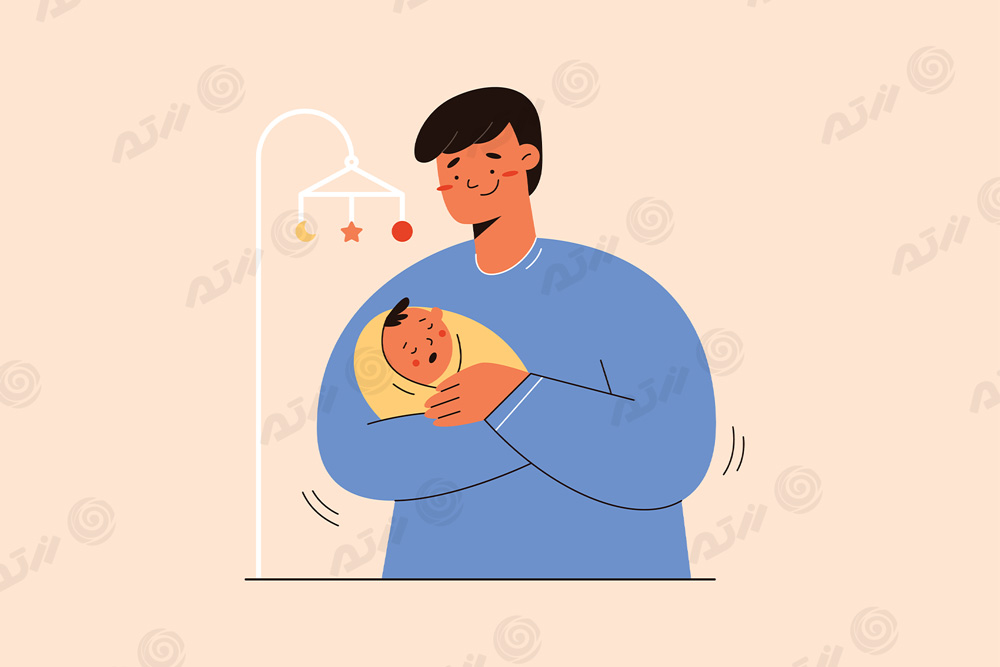 وکتور EPS طرح گرافیکی لایه باز ویژه روز پدر شامل طرح گرافیکی نوزاد در آغوش پدر